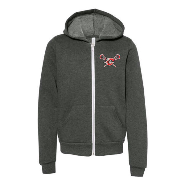 BELLA + CANVAS - Youth Sponge Fleece Full-Zip Hoodie - Embroidered Logo Thumbnail